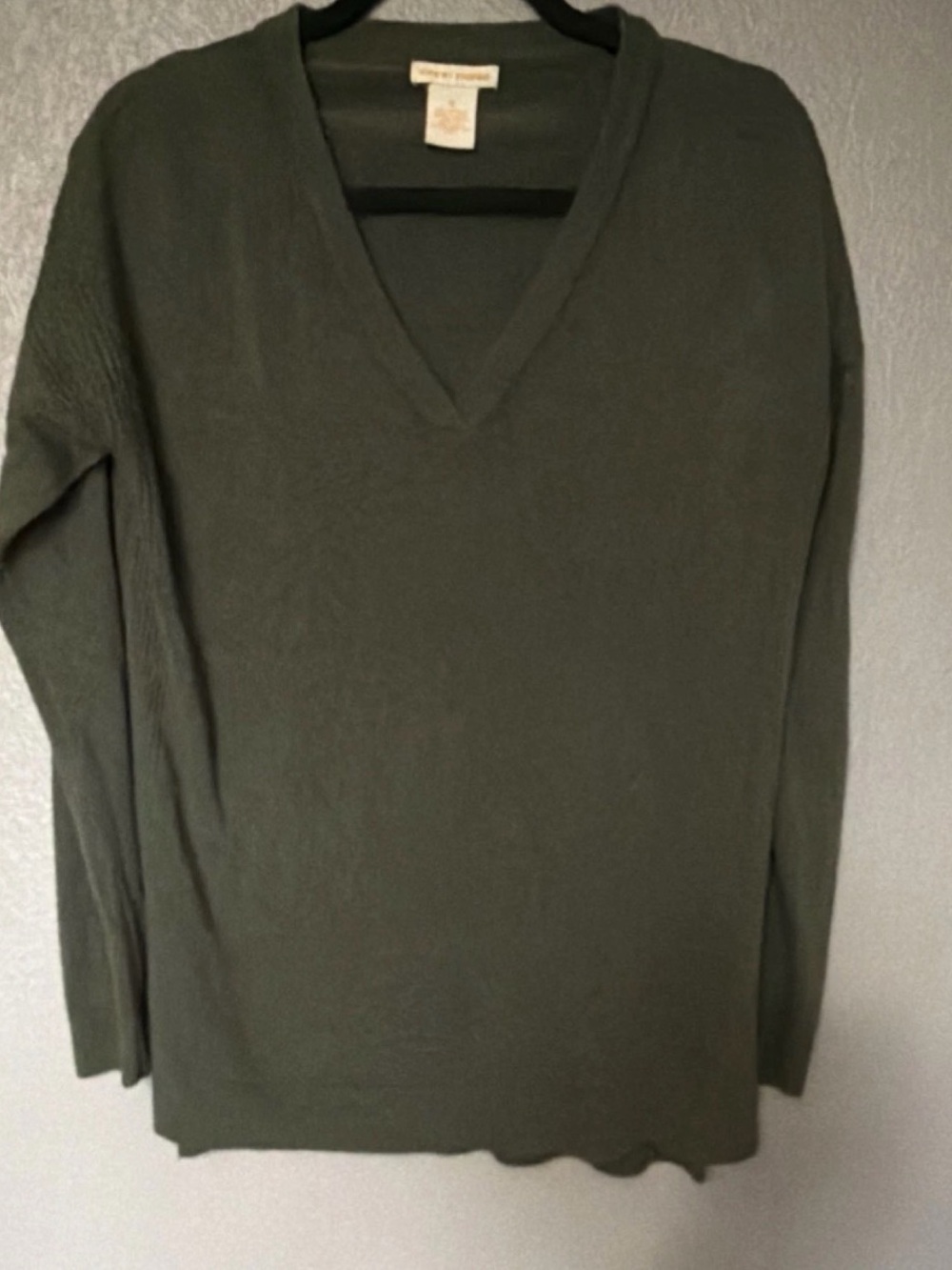 Sweet Romeo Olive Green V-Neck Long Sleeve Sweater